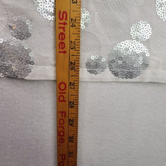 Robert Kitchen Womens XL White Cotton Short Sleeve Sequin Detail Button Blouse - Picture 11 of 12